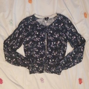 H&M navy floral cardigan